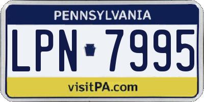 PA license plate LPN7995