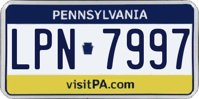 PA license plate LPN7997