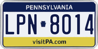 PA license plate LPN8014