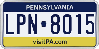 PA license plate LPN8015