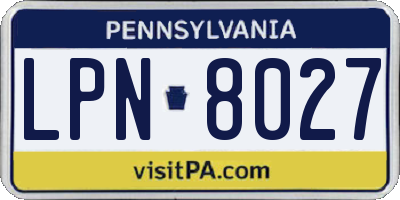 PA license plate LPN8027