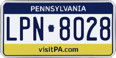 PA license plate LPN8028