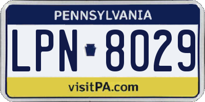 PA license plate LPN8029