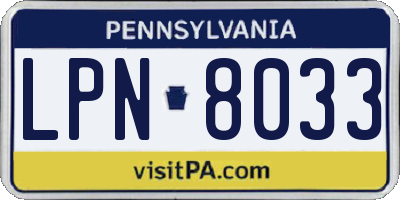 PA license plate LPN8033