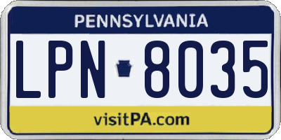 PA license plate LPN8035