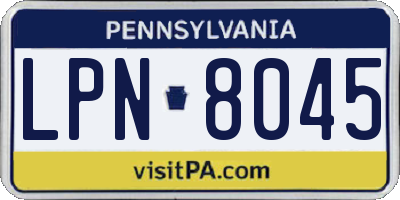 PA license plate LPN8045