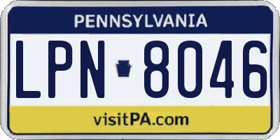 PA license plate LPN8046