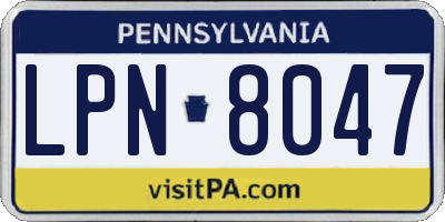 PA license plate LPN8047