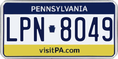 PA license plate LPN8049
