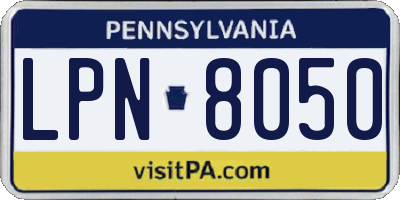 PA license plate LPN8050