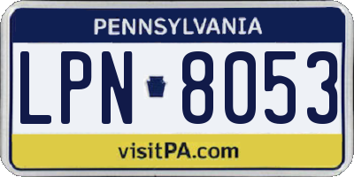 PA license plate LPN8053