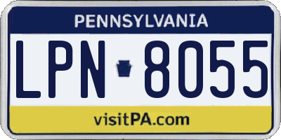 PA license plate LPN8055