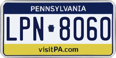 PA license plate LPN8060
