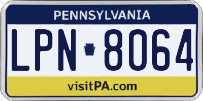 PA license plate LPN8064
