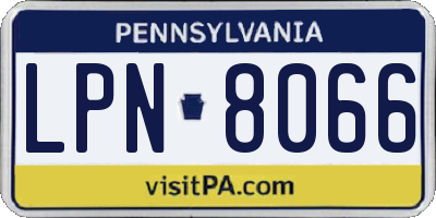 PA license plate LPN8066