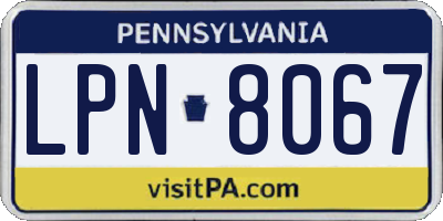 PA license plate LPN8067