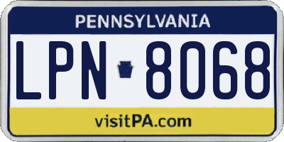PA license plate LPN8068