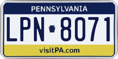 PA license plate LPN8071