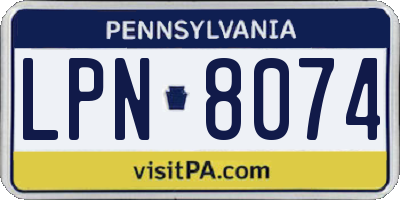 PA license plate LPN8074