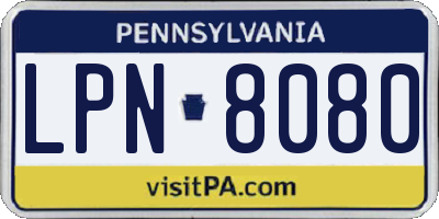 PA license plate LPN8080