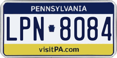 PA license plate LPN8084