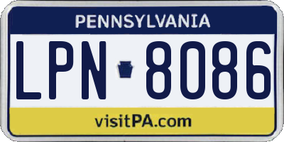 PA license plate LPN8086