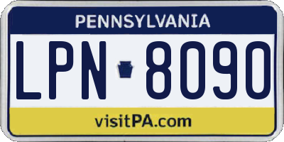 PA license plate LPN8090