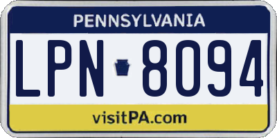 PA license plate LPN8094