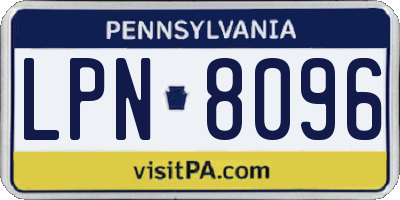 PA license plate LPN8096