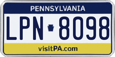 PA license plate LPN8098