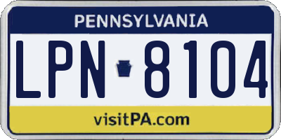 PA license plate LPN8104