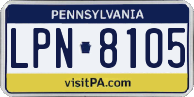 PA license plate LPN8105