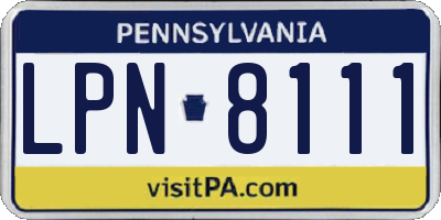 PA license plate LPN8111