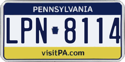 PA license plate LPN8114