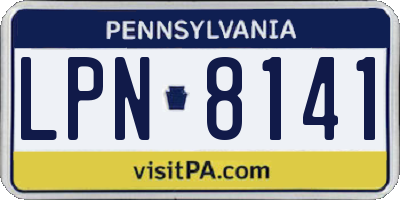 PA license plate LPN8141