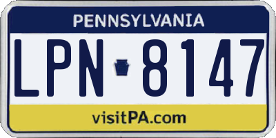 PA license plate LPN8147