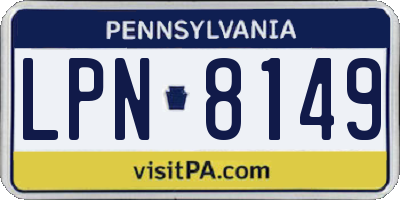 PA license plate LPN8149