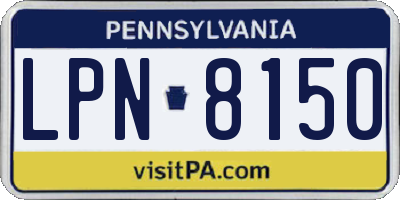PA license plate LPN8150
