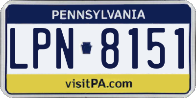PA license plate LPN8151
