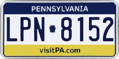 PA license plate LPN8152
