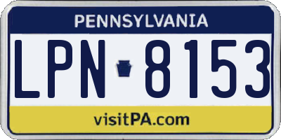 PA license plate LPN8153
