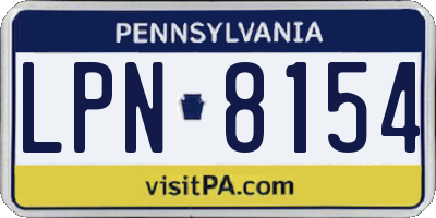 PA license plate LPN8154