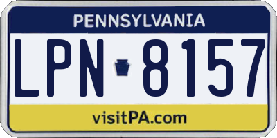 PA license plate LPN8157