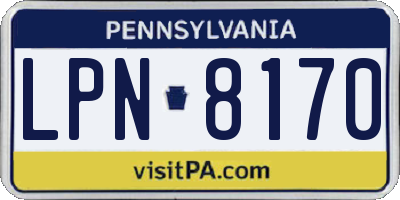 PA license plate LPN8170