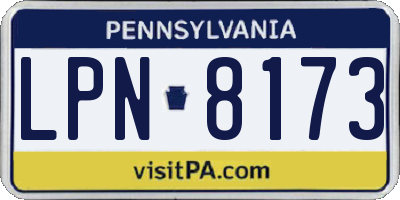 PA license plate LPN8173
