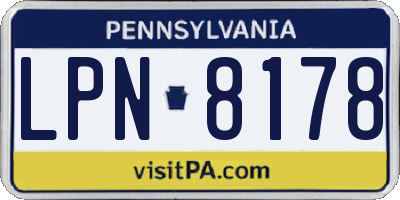 PA license plate LPN8178