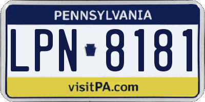 PA license plate LPN8181