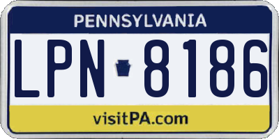 PA license plate LPN8186