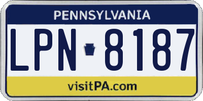 PA license plate LPN8187