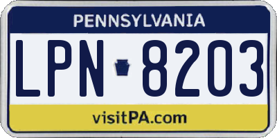 PA license plate LPN8203